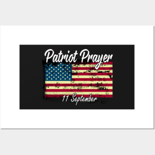 Patriot Prayer Distressed American Flag Gift / Patriot Day 11 September Posters and Art